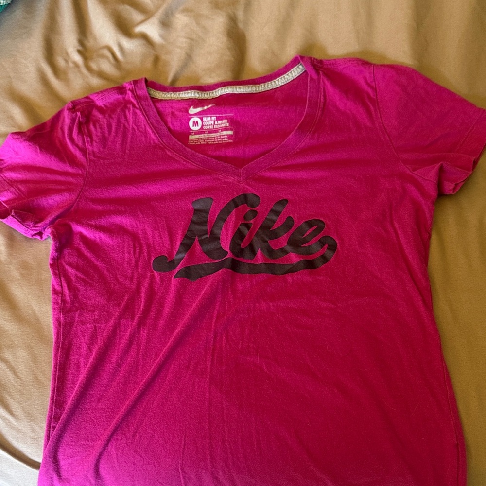 Nike Pink V-Neck Tee
